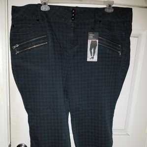 Nwt Torrid Teal Plaid Jeggings Plus Size 28XS